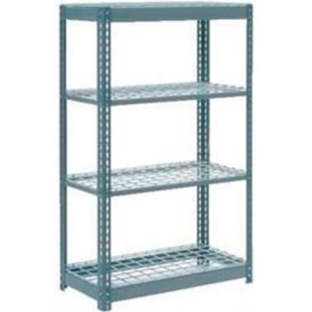 GLOBAL EQUIPMENT Heavy Duty Shelving 36"W x 18"D x 72"H With 4 Shelves - Wire Deck - Gray 717217